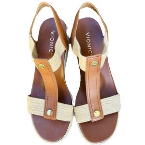 Vionic Women's Calera Ankle Straps Espadrille Wedge Sandal Size 8.5